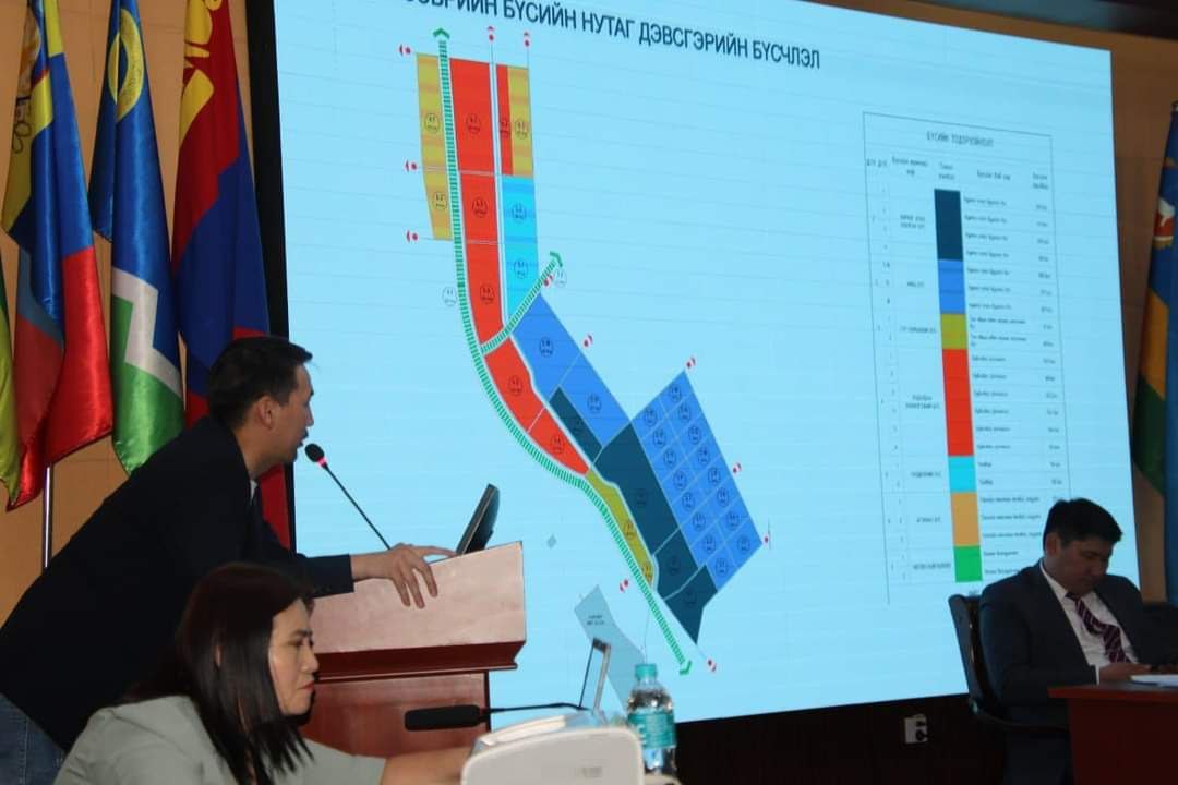 ХАТАНБУЛАГ СУМЫН ХАНГИ БООМТЫН СУУРЬШЛЫН БҮСИЙН ХОТ ХӨГЖЛИЙН ЕРӨНХИЙ ТӨЛӨВЛӨГӨӨГ "ЛАНД ОВНЕР" ХХК ГҮЙЦЭТГЭЖ БАЙНА.