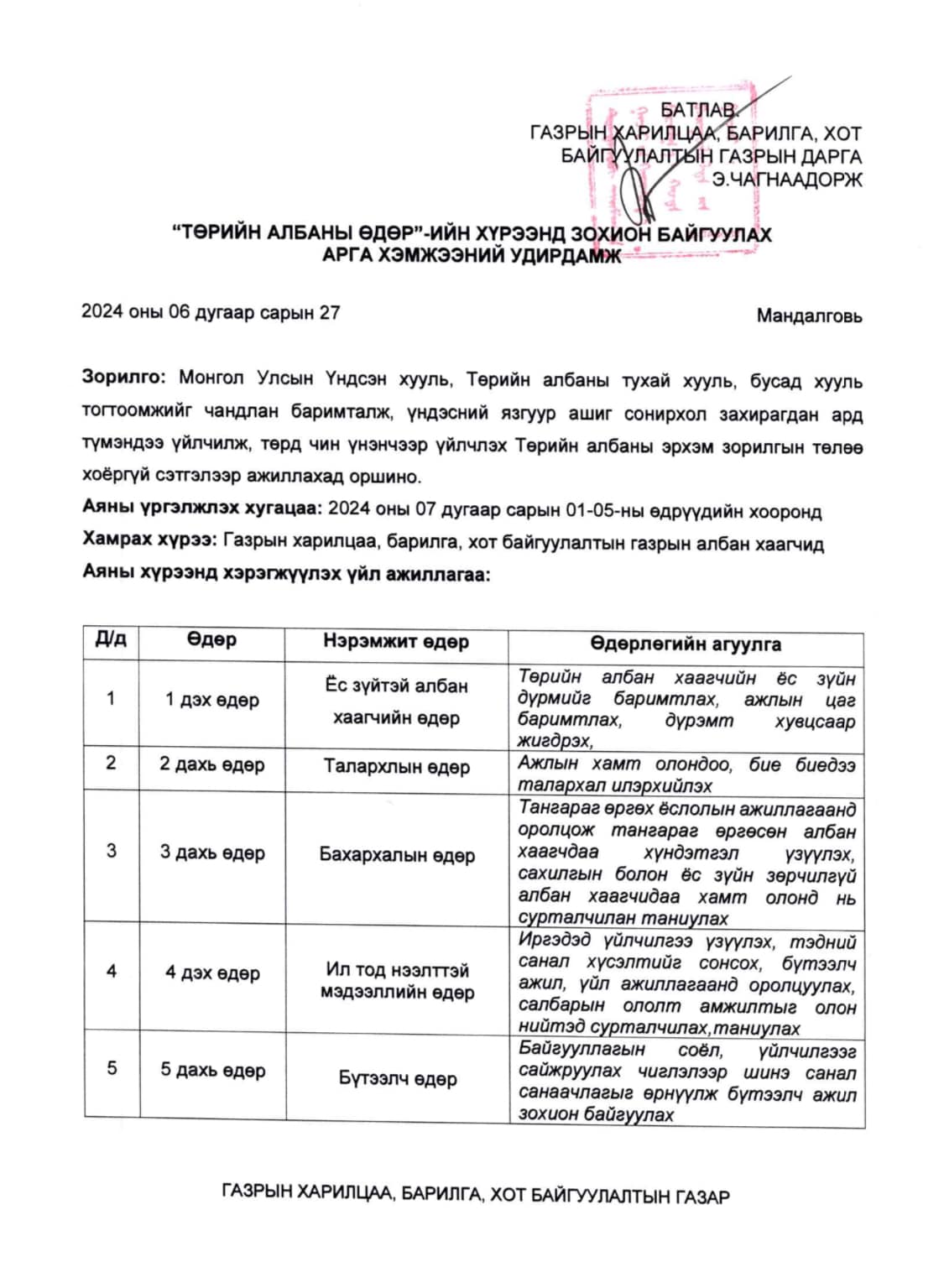 “Төрийн албаны өдөр”