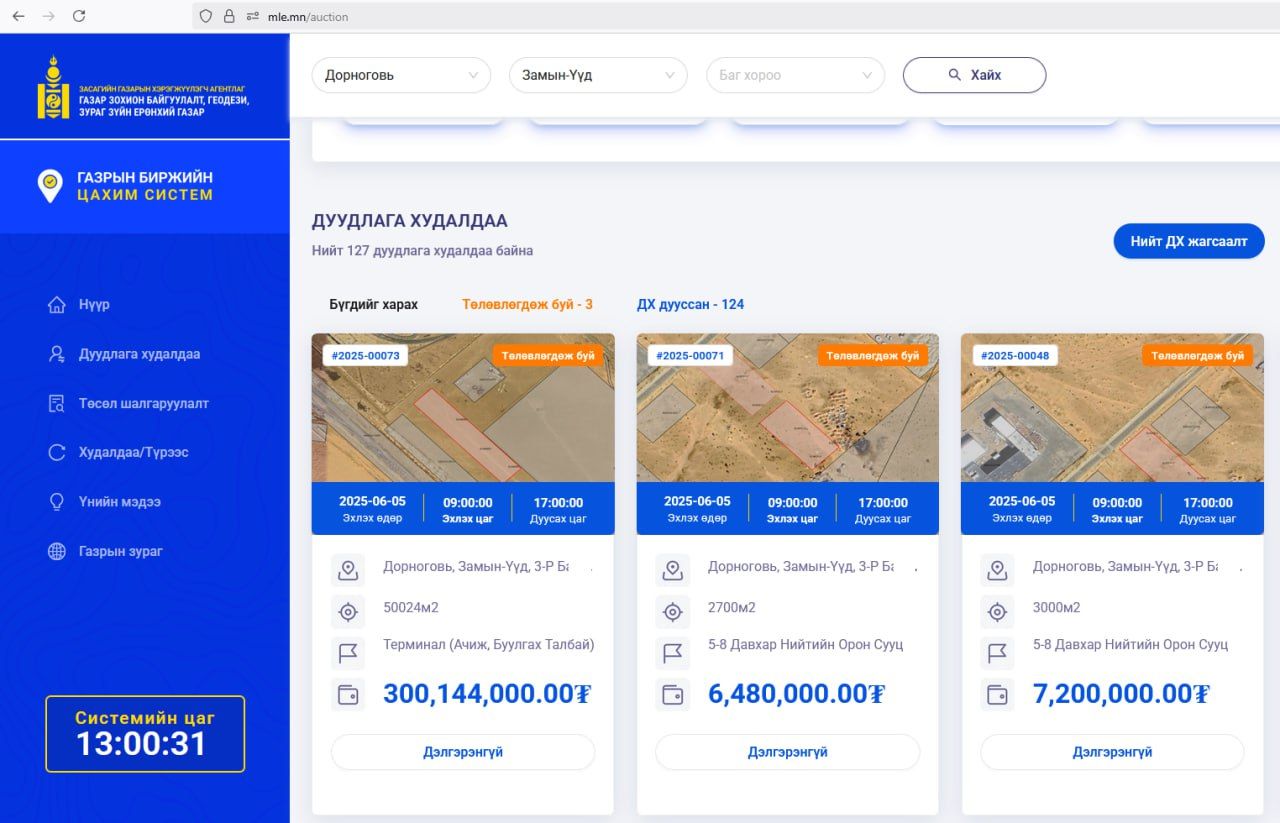 ГАЗРЫН ДУУДЛАГА ХУДАЛДААНД ОРОЛЦОХЫГ УРЬЖ БАЙНА.