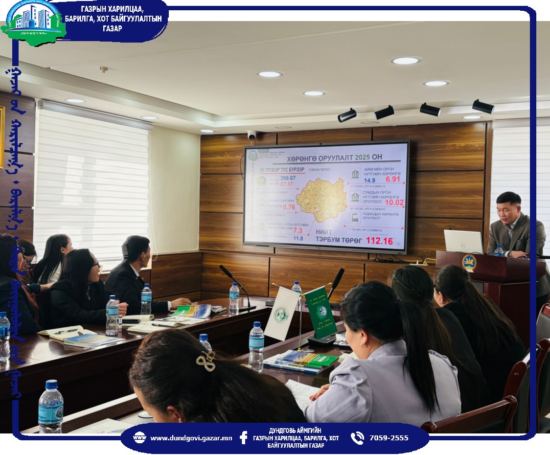 СУМДЫН ГАЗРЫН ДААМЛУУДЫГ ЧАДАВХЖУУЛАХ СУРГАЛТ ЗОХИОН БАЙГУУЛЛАА