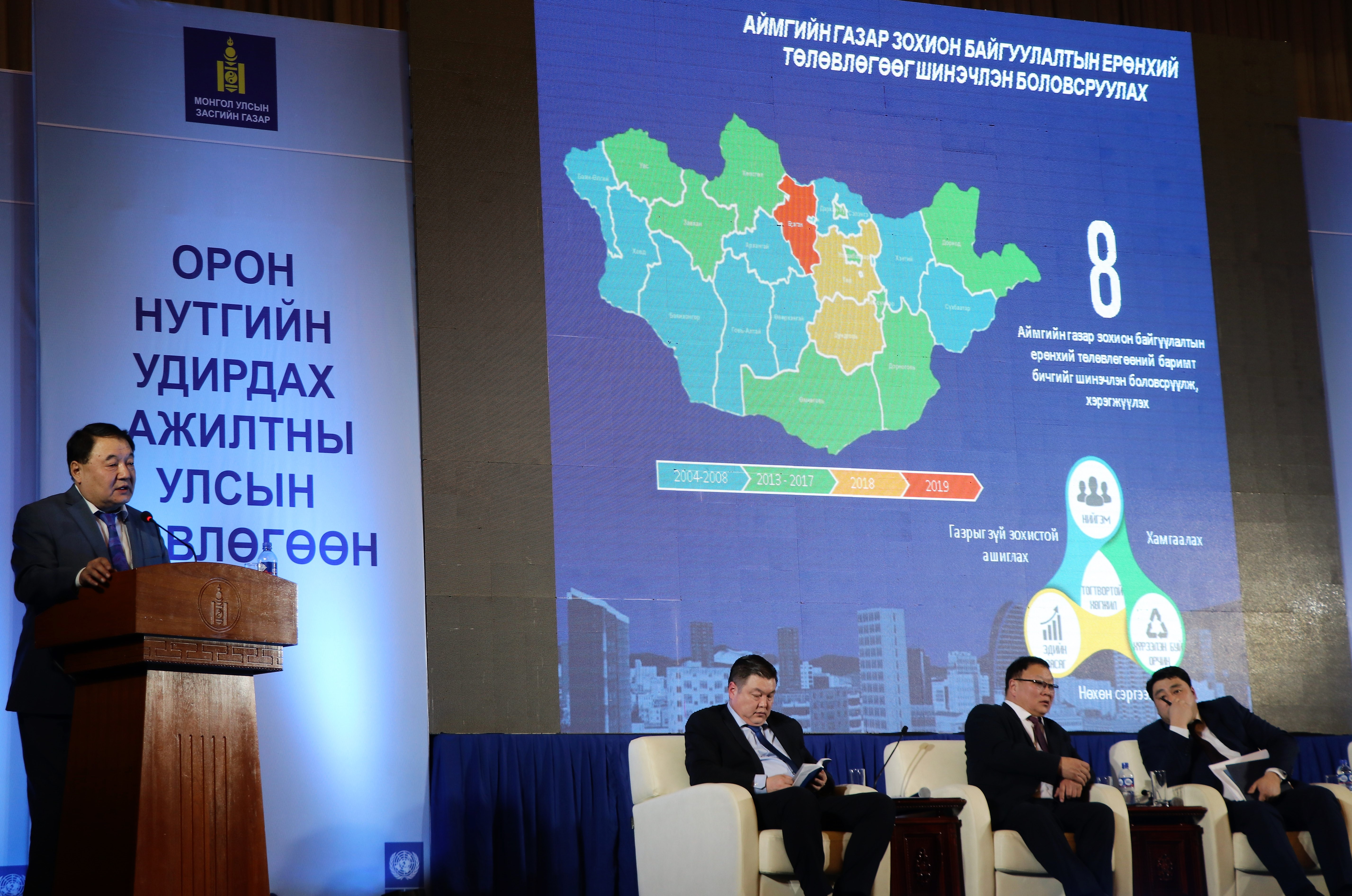 ОРОН НУТГИЙН УДИРДАХ АЖИЛТНЫ УЛСЫН ЗӨВЛӨГӨӨНИЙ ҮЕЭР ГАЗАР ЗОХИОН БАЙГУУЛАЛТ, ГЕОДЕЗИ, ЗУРАГ ЗҮЙН ГАЗРЫН ДАРГА Ц.ГАНХҮҮ МЭДЭЭЛЭЛ ХИЙЛЭЭ