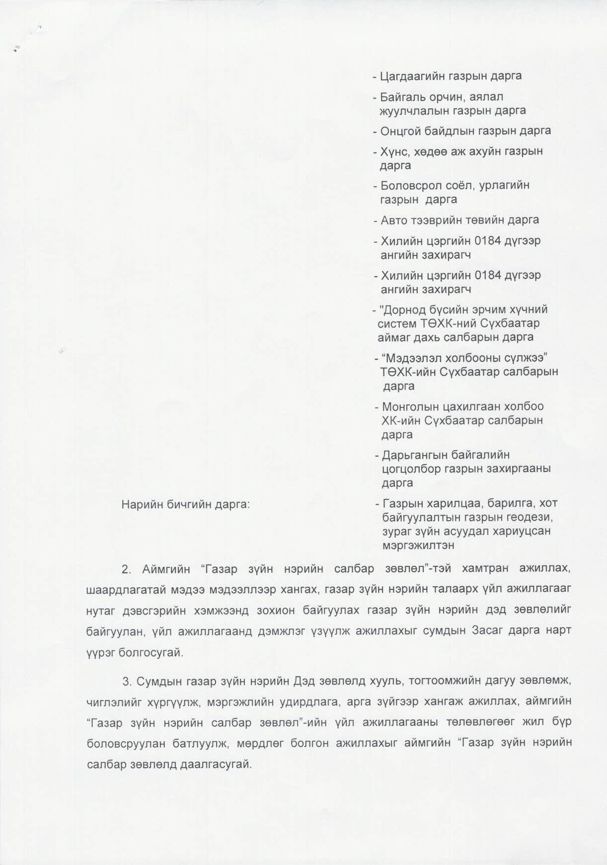 УИХ-ын 2003 оны 42 тогтоолоор батлагдсан газар зүйн нэрийг олон нийтэд түгээх, тухайн газар нутаг, уул усыг батлагдсан нэрээр нэршүүлж заншуулах зөв бичүүлэх, хэрэглүүлэх, батлагдсан нэрээс өөрөөр нэрлүүлэхгүй байх