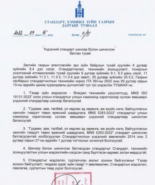 СТАНДАРТ БАТЛАГДЛАА.